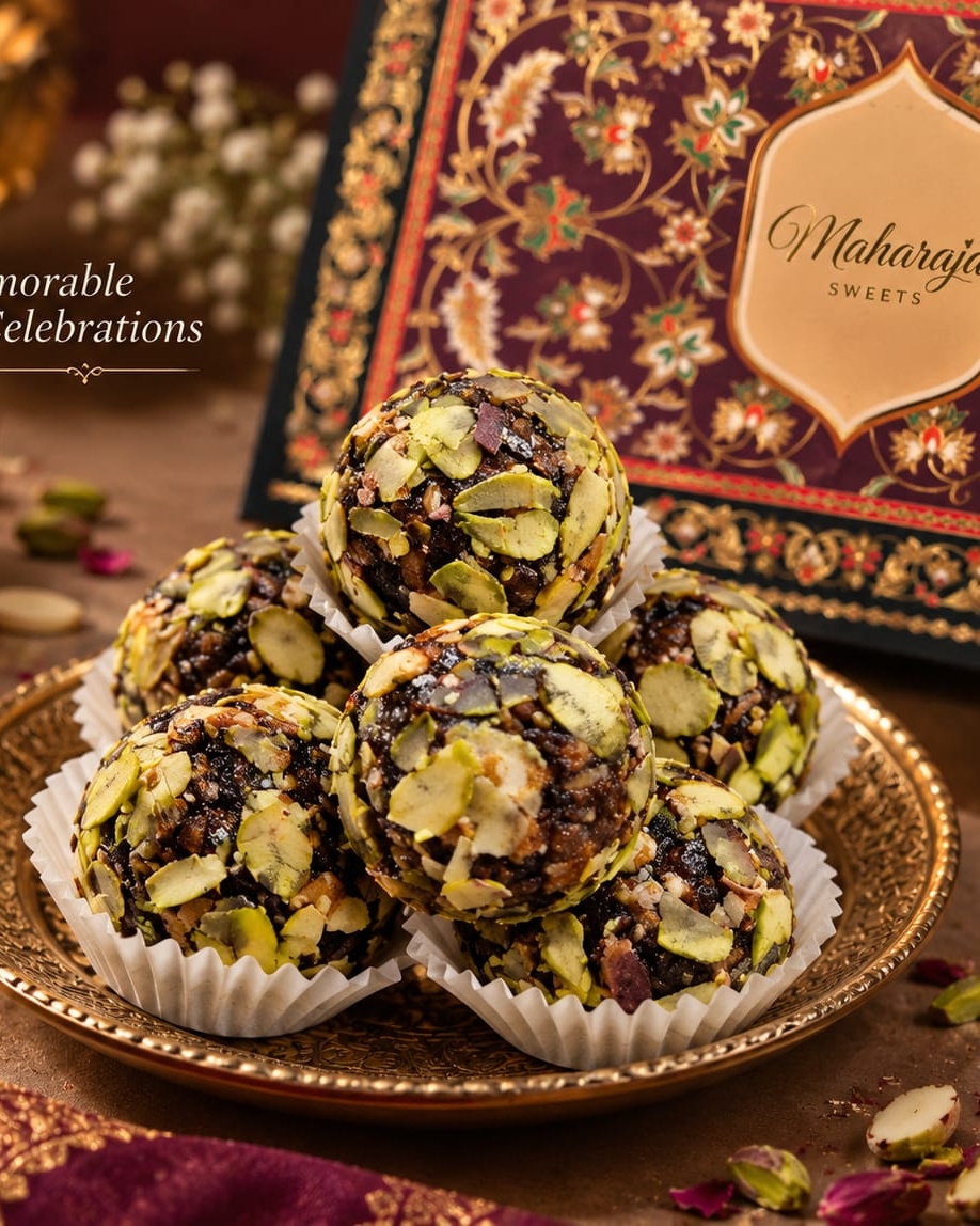 Mehtaab Dry Fruit Ladoo presented as a premium Indian sweet