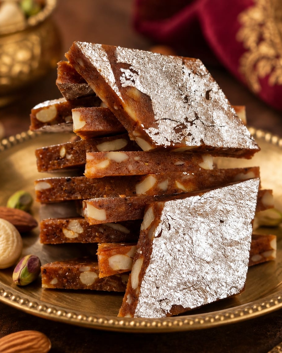 Anjeer Katli made with figs and cashews